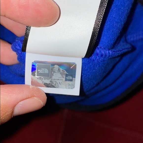 TNF Mens blue/black FLEECE 1/4 zip sweater - Picture 7 of 7